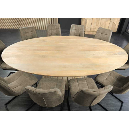 Table à Manger Ovale 220 cm - Manguier Blanchi