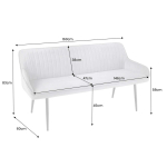 Banc avec Dossier et Accoudoirs 160 cm