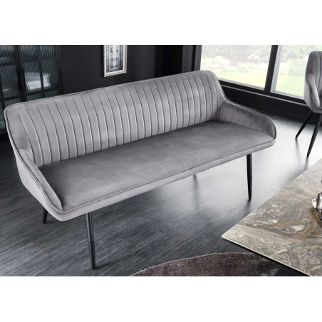 Banc de table confortable en velours gris