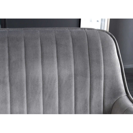 Banquette Velours Gris |Dossier et Accoudoirs 160 cm