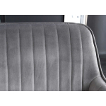 Banquette Velours Gris |Dossier et Accoudoirs 160 cm