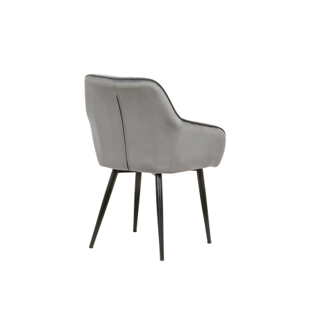 Chaises contemporaines Velours Gris avec Accoudoirs