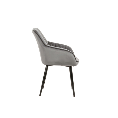 Chaises contemporaines Velours Gris avec Accoudoirs