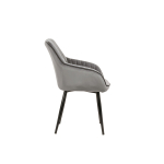 Chaises contemporaines Velours Gris avec Accoudoirs