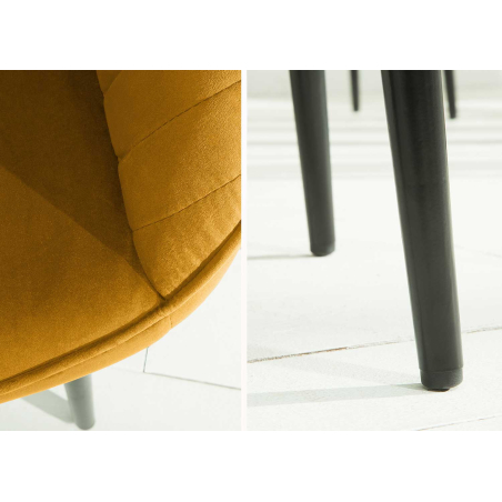 Chaises Contemporaines avec Accoudoirs | Velours Jaune