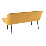 Banquette Velours Jaune | Dossier et Accoudoirs 160 cm