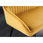 Banquette Velours Jaune | Dossier et Accoudoirs 160 cm