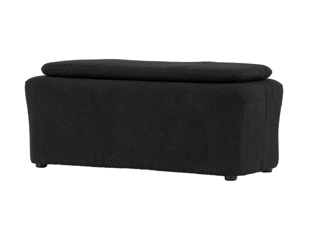 Banquette en tissu peluche noir 100 cm