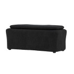 Banquette en tissu peluche noir 100 cm