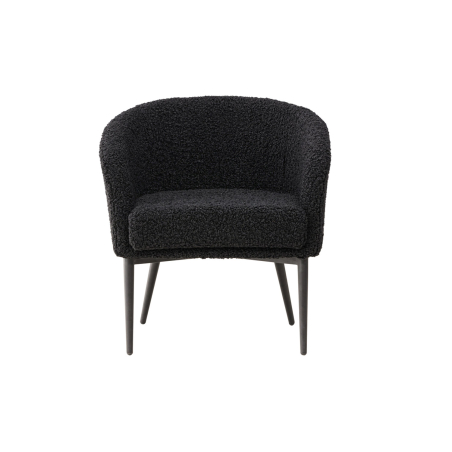 Fauteuil en tissu peluche noir tendance