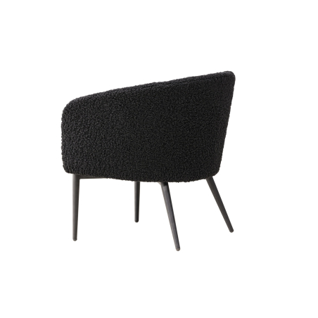 Fauteuil en tissu peluche noir tendance