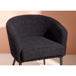 Fauteuil en tissu peluche noir tendance