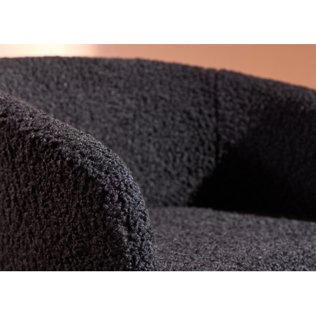 Fauteuil en tissu peluche noir tendance