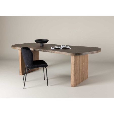 Table de repas design forme arrondie six personnes