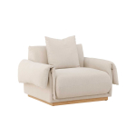 Fauteuil en tissu de lin beige confortable