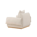 Fauteuil Scandinave en lin beige