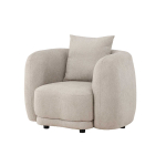 Fauteuil design confortable en tissu beige