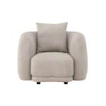 Fauteuil moderne confortable rembourré avec accoudoirs et coussin