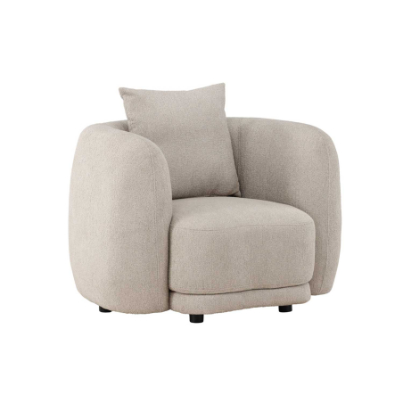 Fauteuil de salon design en tissu bouclé beige