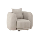 Fauteuil de salon design en tissu bouclé beige