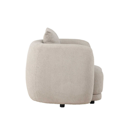 Fauteuil Club en Tissu Bouclé Beige