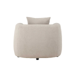 Fauteuil Club en Tissu Bouclé Beige