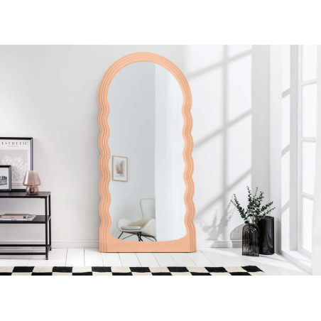 Miroir design cadre arche et côté vague 160 cm