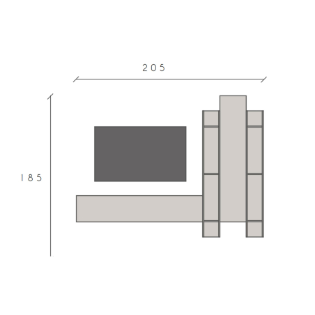 Ensemble TV suspendu 205 cm