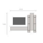 Ensemble TV suspendu 205 cm