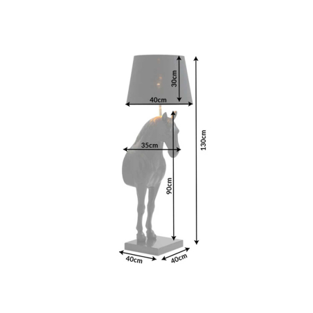 Lampadaire Cheval Design Noir 130 cm