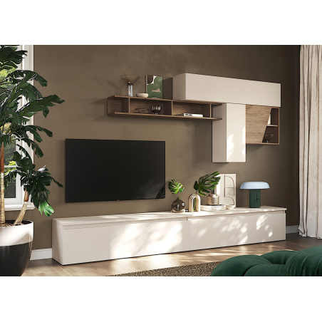 Composition TV 276 cm Banc TV et Meubles Muraux