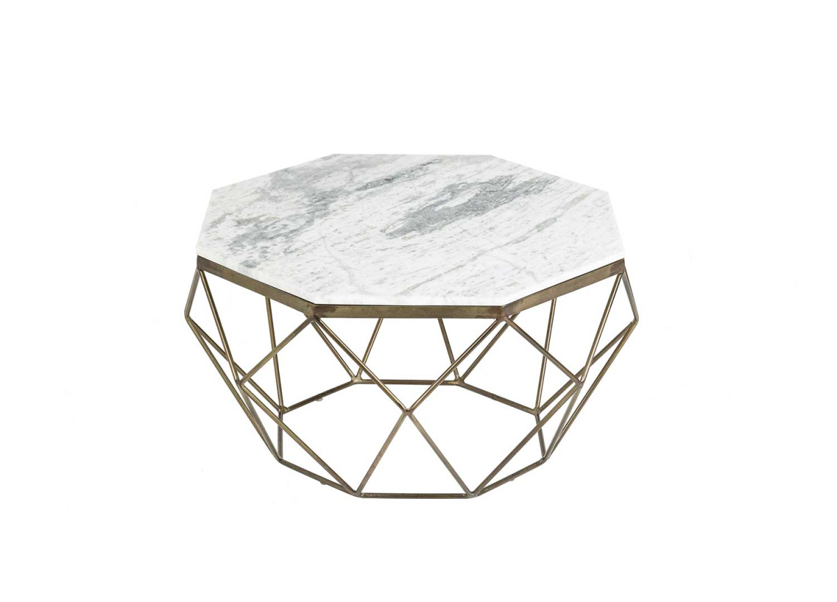 Table basse design en marbre blanc