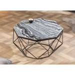 Table basse en marbre gris blanc