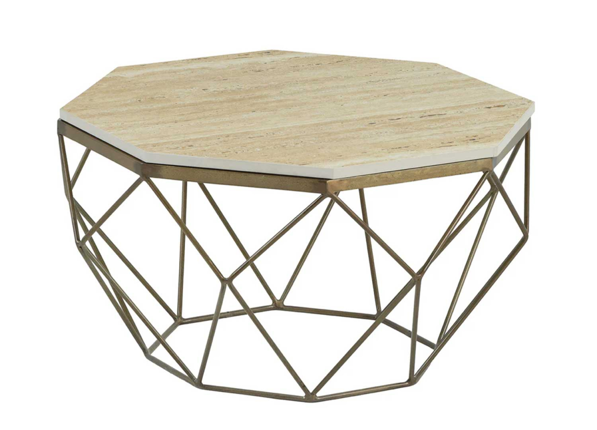 Table basse en pierre travertin beige