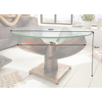 Table Basse Hélice de Bateau et Plateau en Verre 70 cm