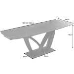 Table Extensible Céramique Marbre Gris Graphite