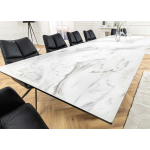 Table extensible 180-220-260 cm en céramique moderne marbre blanc