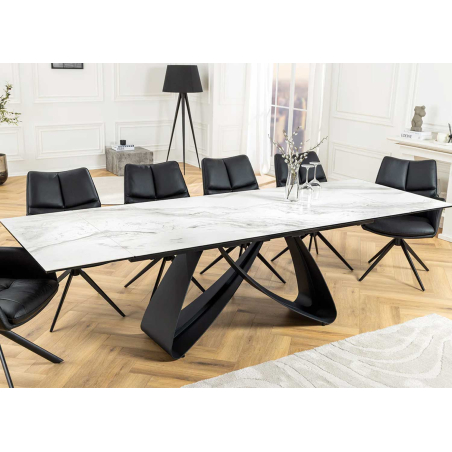 Grande table salle à manger design en céramique extensible