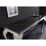 Meuble table console moderne look baroque céramique marbre noir