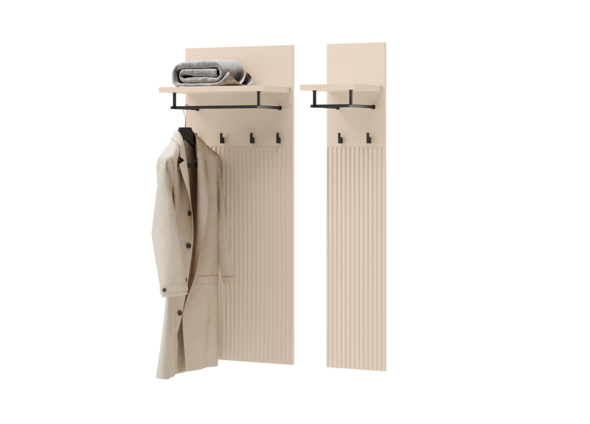 Lot de 2 portes manteaux beige sable et noir