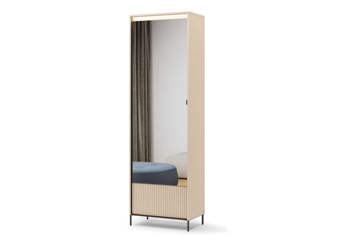 Armoire penderie avec miroir couleur beige sable