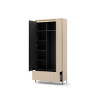 Armoire tendance beige et noir avec bandeau led