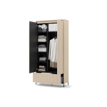 Armoire penderie 2 portes 1 tiroir beige sable