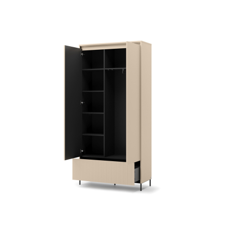 Armoire penderie beige sable avec led