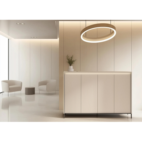 Buffet moderne beige sable avec led intégré