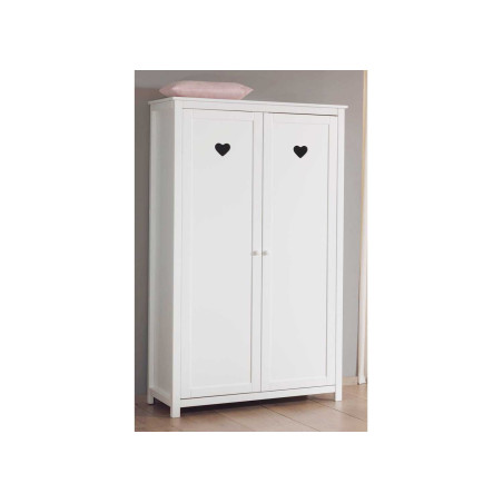 Armoire blanc laqué 2 portes