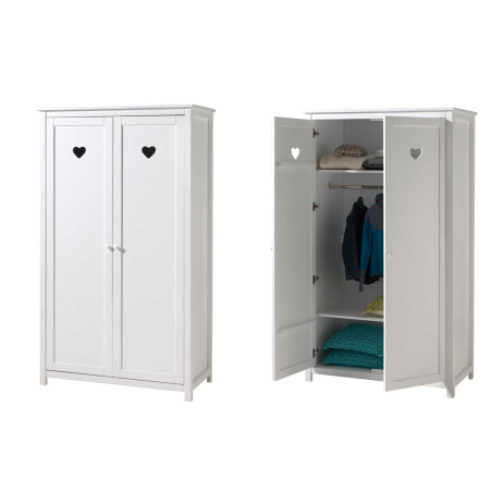 Armoire Blanche Décorée de petits cœurs Lana