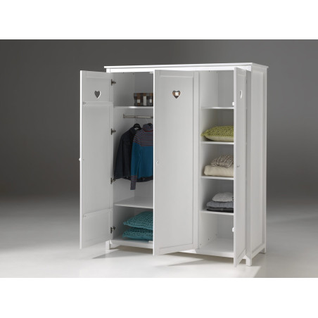 Armoire blanc laqué 3 portes