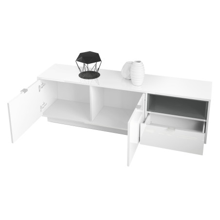 Meuble TV Design Blanc Brillant Matisse