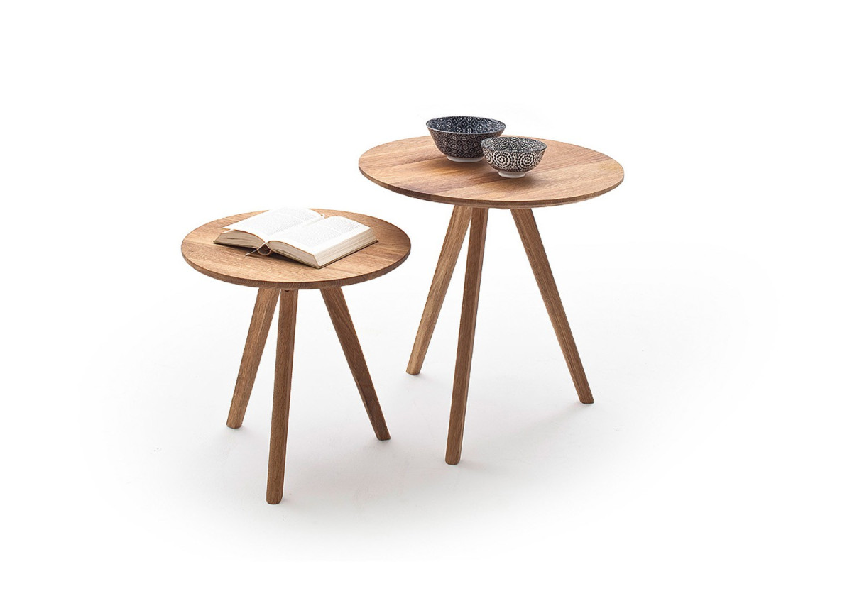 Petites Tables Basses en Bois Rondes